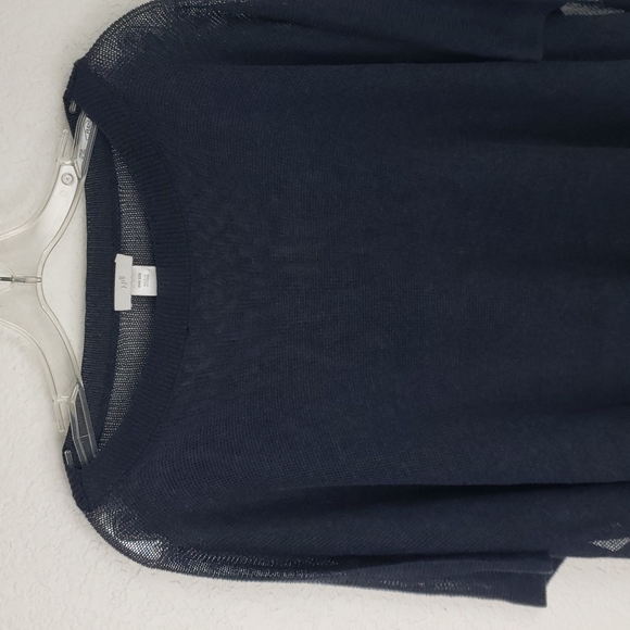 J.jill linen blend knit cover up tunic side ties navy blue one size - Picture 3 of 9